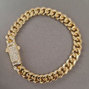 10mm Cuban link gold-filled bracelet